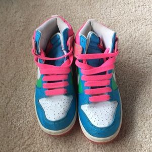 Colorful Nike hightop shoes
